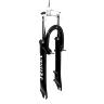 FOURCHE VTT 24 " M-W A SUSPENSION ACIER RESSORT-ELASTOMERE NOIR DEB. 50MM PIVOT (220-130MM) FILETE 1"-22,2 INTERIEUR (MONTAGE DISQUE + V-BRAKE)