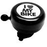 SONNETTE TIMBRE P2R ALU NOIR \'\'I LOVE MY BIKE\'\' 55MM (VENDU A L\'UNITE)