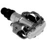 PEDALE VTT AUTOMATIQUE SHIMANO M520 SPD ARGENT AVEC CALES (PAIRE)